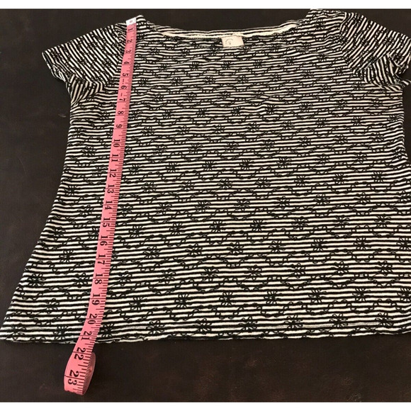 Anthropologie Postmark Women's Bennett Striped Embroidered Floral Knit Top - MED - Picture 7 of 9